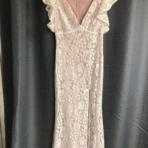BEAUTIFUL LACE AND SATIN DRESS